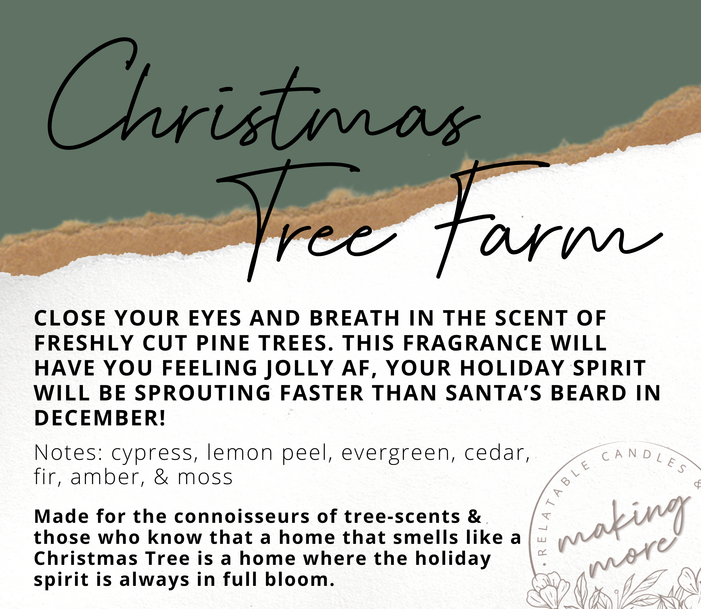 JOLLY AS FUCK Candle- Christmas Tree Farm