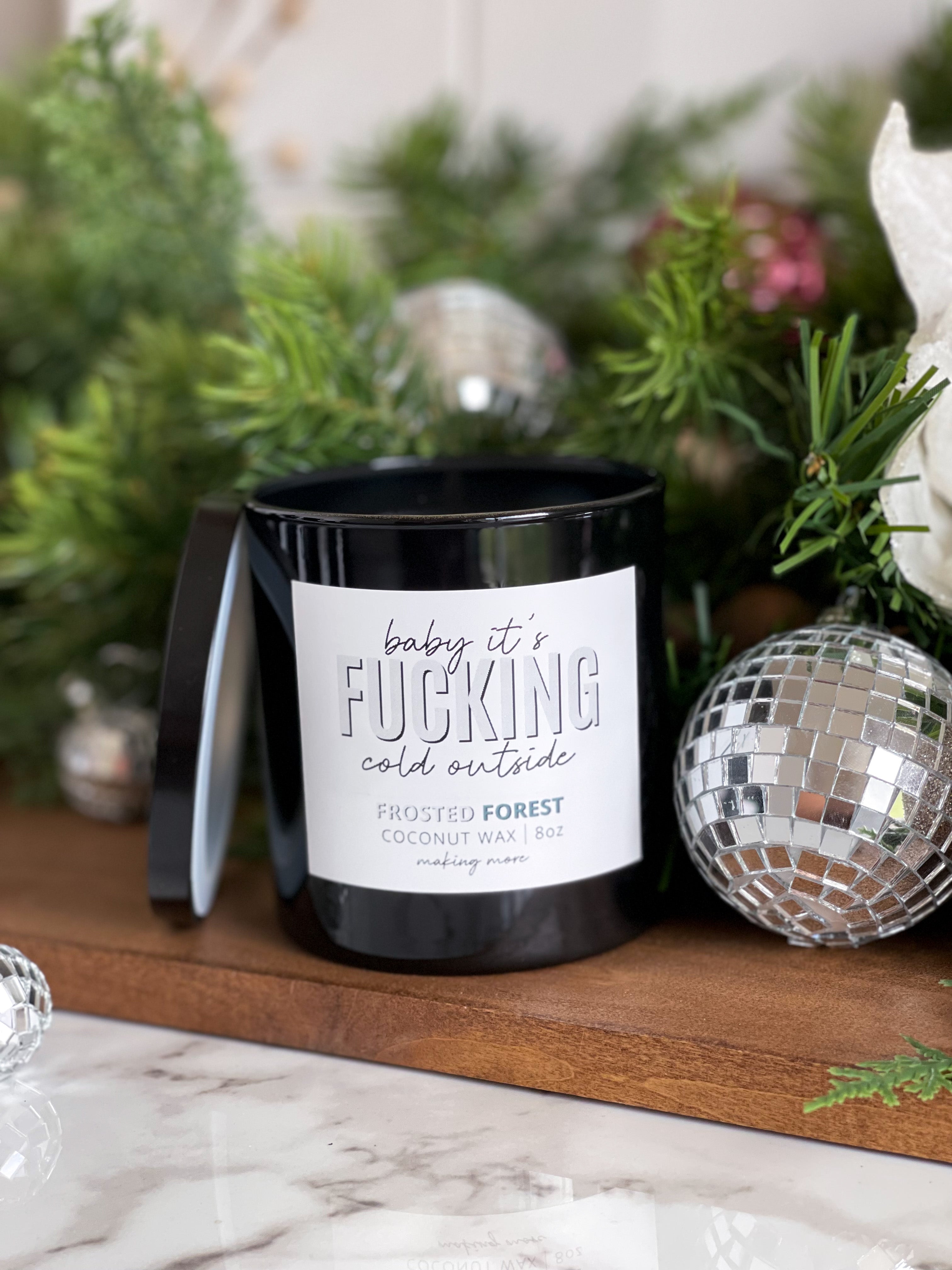 BABY IT'S FUCKING COLD OUTSIDE Candle- Frosted Forest