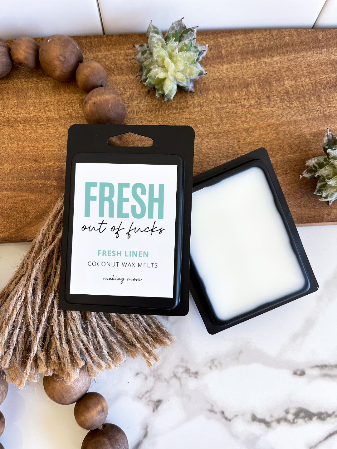 FRESH OUT OF FUCKS Wax Melt- Fresh Linen & Odor Eliminator