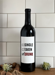 DRUNK - Wine Label